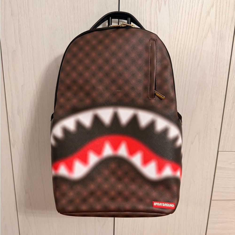 Sprayground Brown and Red Shark Backpack